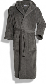 Kosta Linnewäfveri Hooded Bathrobe Dark Gray L/Xl