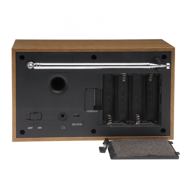 Denver FM/DAB+ Radio Trä/Vit Denver FM/DAB+ Radio Trä/Vit