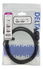 DELTACO DisplayPort kabel, DP 1.4, 7680x4320 i 60Hz, 1m, svart