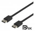 DELTACO DisplayPort kabel, DP 1.4, 7680x4320 i 60Hz, 3m, svart DELTACO DisplayPort kabel, DP 1.4, 7680x4320 i 60Hz, 3m, svart