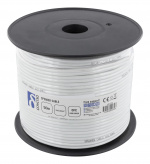 DELTACO speaker cable, 2x2,5mm2, open ends, pure copper, 50m, white DELTACO speaker cable, 2x2,5mm2, open ends, pure copper, 50m, white