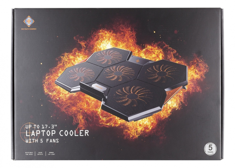 DELTACO GAMING Laptop cooler, 1000-1300 RPM, 5x140mm fans, 2xUSB-A DELTACO GAMING Laptop cooler, 1000-1300 RPM, 5x140mm fans, 2xUSB-A