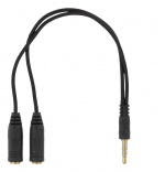 DELTACO GAMING Stereo headset, 2 x 3.5 mm, LED, 2 m cable, black