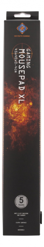 DELTACO GAMING Mousepad L, 450x400x4mm, fabric coated, black