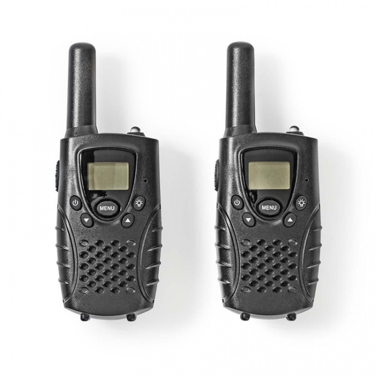 Nedis Walkie-Talkie Set | 2 Handsets | 8000 m | Number of frequency channels: 8 | PTT / VOX | 150 min | Headphone output | Black