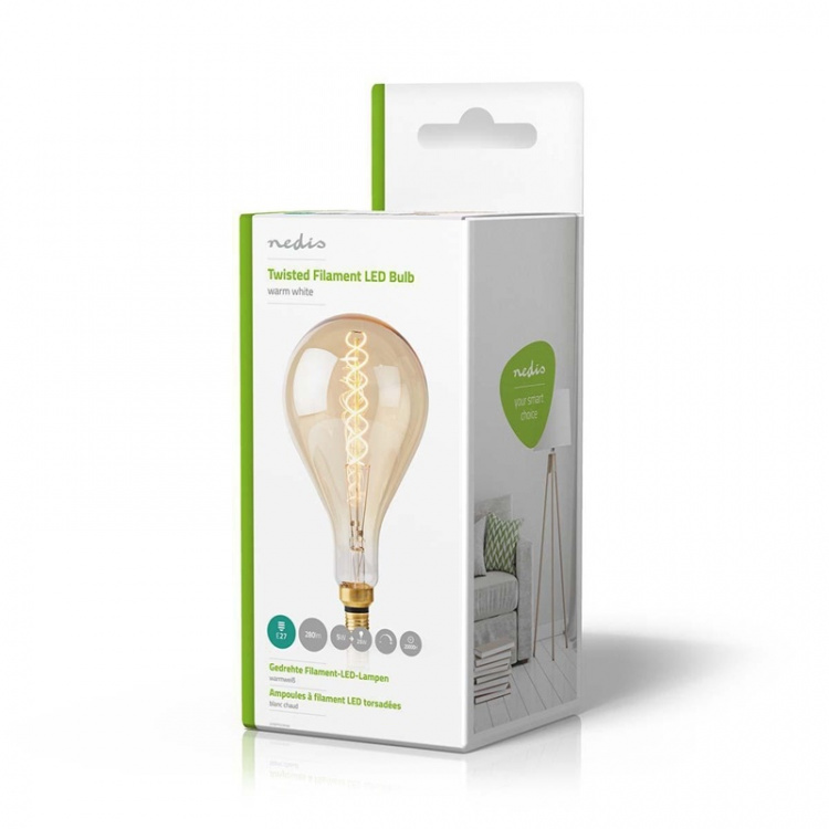 Nedis LED Filament Bulb E27 | A160 | 5 W | 280 lm | 2000 K | Dimmable | Warm White | Retro Style | 1 pcs