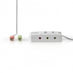 Nedis Audio Switch | Audio / video / data connections input: 2x 3.5 mm Male | Audio / video / data connections output: 2.5 mm Female / 3x 3.5 mm Female | Function control: Manual | Number of buttons: 3