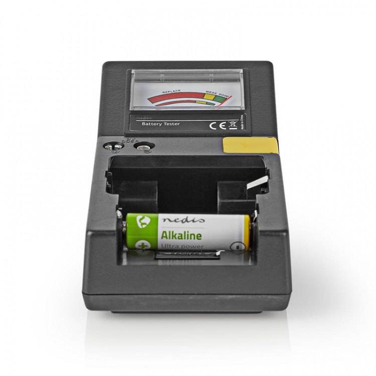 Nedis Battery Tester | 9V - AA - AAA - Button Cell - C - D | Black Nedis Battery Tester | 9V - AA - AAA - Button Cell - C - D | Black