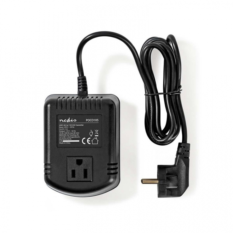 Nedis Power Converter | Mains Powered | 230 V AC 50 Hz | 70 W | Plug with earth contact | Black