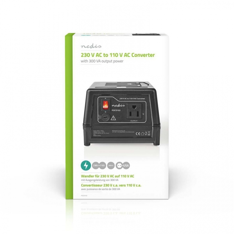 Nedis Power Converter | Mains Powered | 230 V AC 50 Hz | 270 W | Plug with earth contact | Black