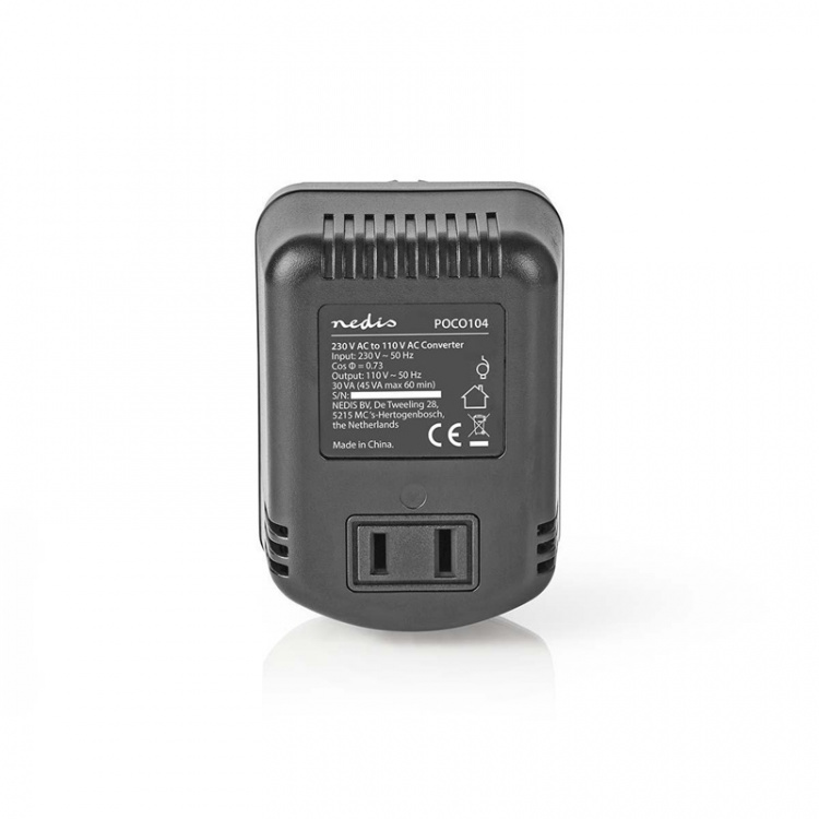 Nedis Power Converter | Mains Powered | 230 V AC 50 Hz | 30 W | Plug with earth contact | Black