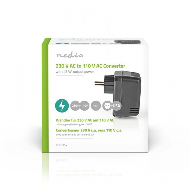 Nedis Power Converter | Mains Powered | 230 V AC 50 Hz | 30 W | Plug with earth contact | Black