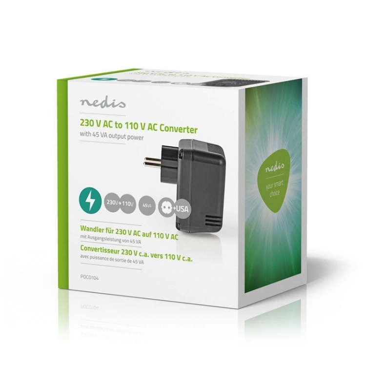 Nedis Power Converter | Mains Powered | 230 V AC 50 Hz | 30 W | Plug with earth contact | Black