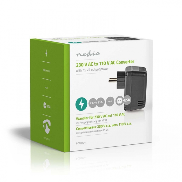 Nedis Power Converter | Mains Powered | 230 V AC 50 Hz | 30 W | Plug with earth contact | Black