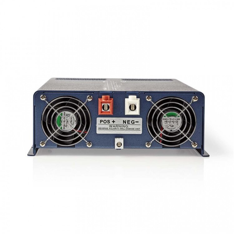 Nedis Power Inverter Pure Sine Wave | Input voltage: 12 V DC | Device power output connection(s): Type F (CEE 7/3) | 230 V AC 50 Hz | 2000 W | Peak power output: 4000 W | Screw Terminal | Pure Sine Wave | Fuse | Blue