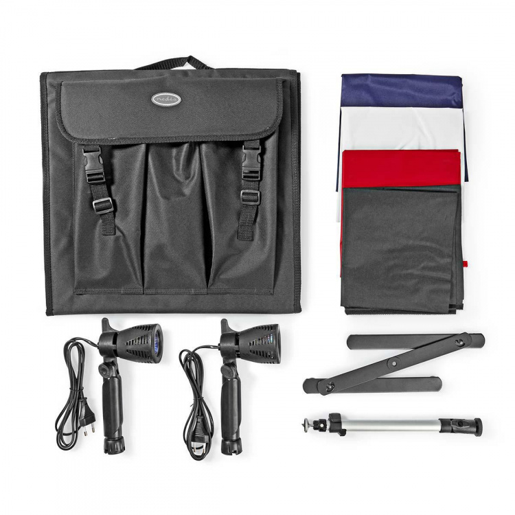 Nedis Portable Photo Studio Kit | 400 lm | Foldable | Backgrounds included | Travel bag included | Black Nedis Portable Photo Studio Kit | 400 lm | Foldable | Backgrounds included | Travel bag included | Black