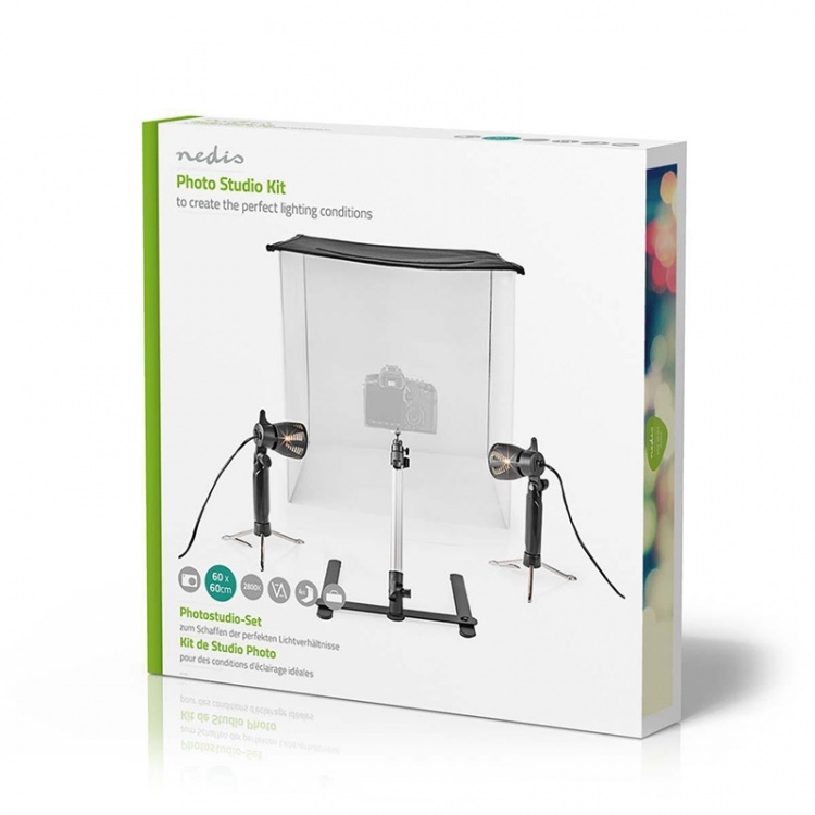 Nedis Portable Photo Studio Kit | 400 lm | Foldable | Backgrounds included | Travel bag included | Black Nedis Portable Photo Studio Kit | 400 lm | Foldable | Backgrounds included | Travel bag included | Black