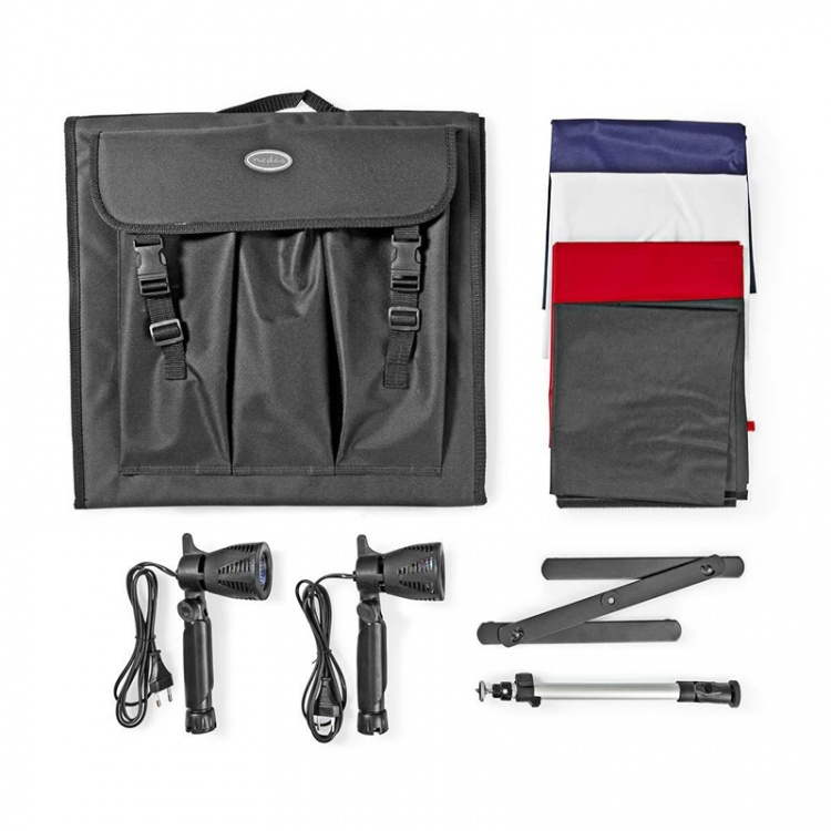 Nedis Portable Photo Studio Kit | 400 lm | Foldable | Backgrounds included | Travel bag included | Black Nedis Portable Photo Studio Kit | 400 lm | Foldable | Backgrounds included | Travel bag included | Black