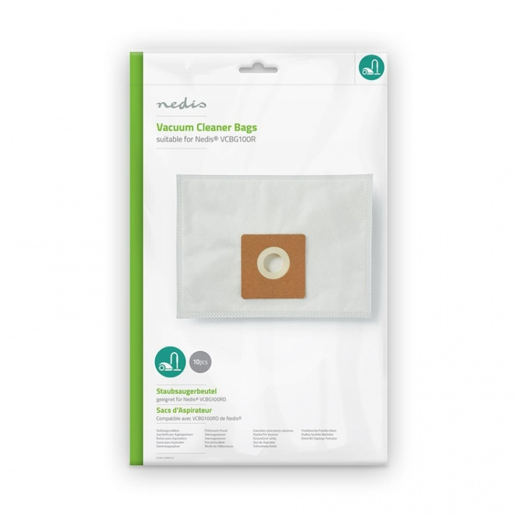 Nedis Vacuum Cleaner Bag | 10 pcs | Synthetic | Most sold for: Nedis VCBG100xx | White