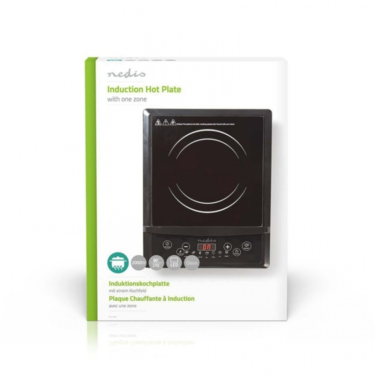 Nedis Induction Cooker | Cooking zones: 1 | 2000 W | Overheating protection | Black | Timer | Turbo action | Child lock | LCD display