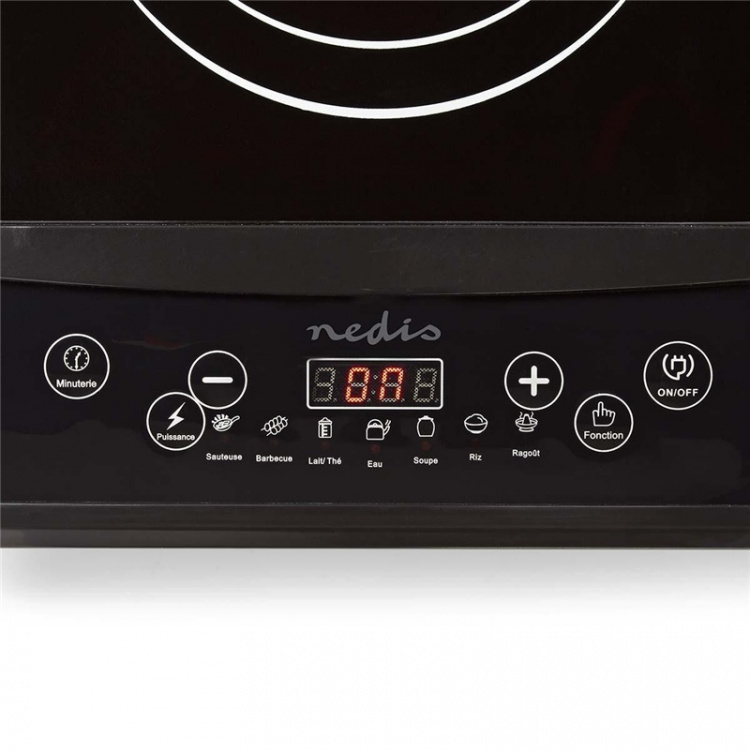 Nedis Induction Cooker | Cooking zones: 1 | 2000 W | Overheating protection | Black | Timer | Turbo action | Child lock | LCD display