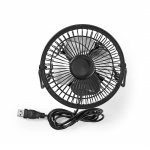 Nedis Table Fan | USB Powered | Diameter: 100 mm | 3 W | 1-Speed Setting | Black