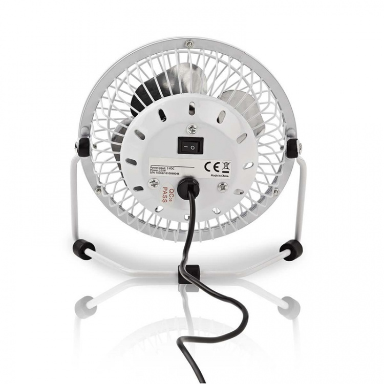 Nedis Table Fan | USB Powered | Diameter: 100 mm | 3 W | 1-Speed Setting | White