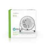 Nedis Table Fan | USB Powered | Diameter: 100 mm | 3 W | 1-Speed Setting | White