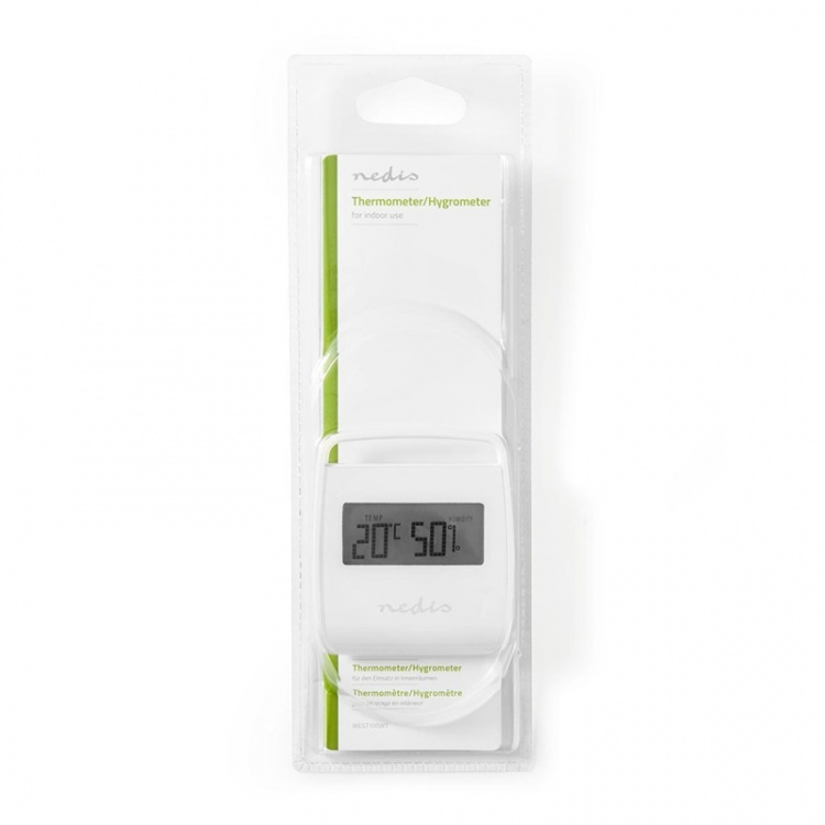Nedis Digital Thermometer | Indoor | Indoor temperature | Indoor humidity | White Nedis Digital Thermometer | Indoor | Indoor temperature | Indoor humidity | White