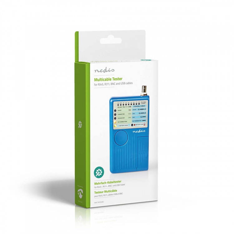 Nedis LAN measuring instrument | Wired | 180 m | LED indicator | Battery Powered Nedis LAN measuring instrument | Wired | 180 m | LED indicator | Battery Powered