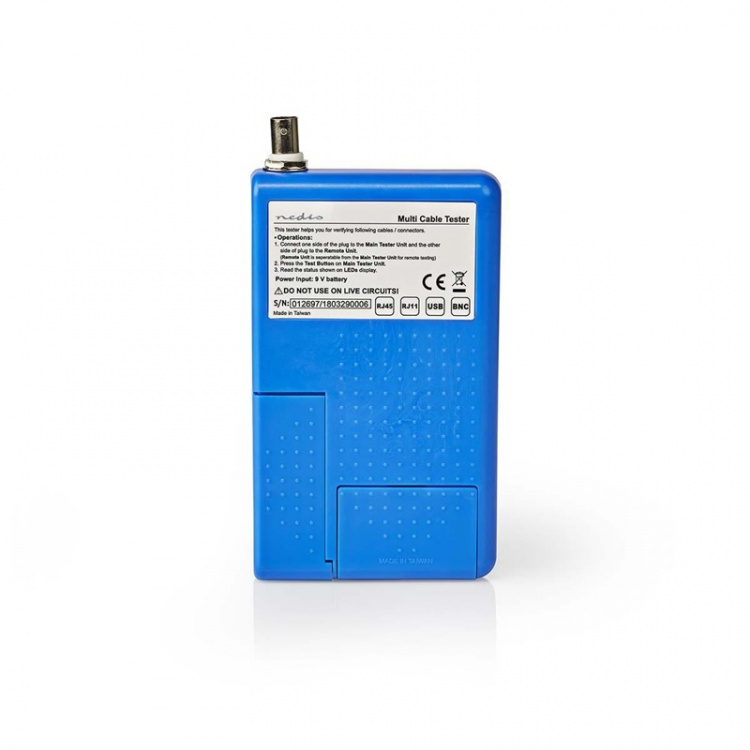 Nedis LAN measuring instrument | Wired | 180 m | LED indicator | Battery Powered Nedis LAN measuring instrument | Wired | 180 m | LED indicator | Battery Powered