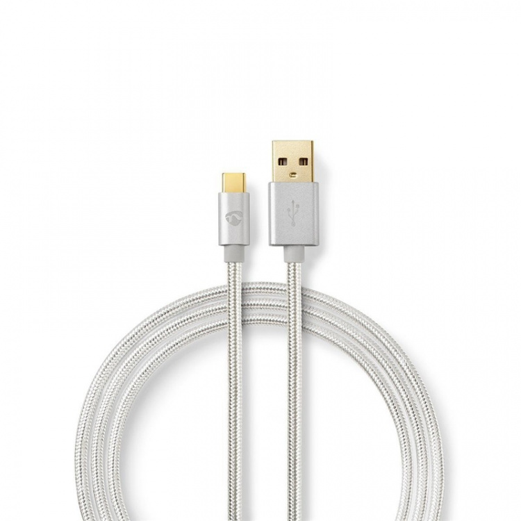 Nedis USB Cable | USB 2.0 | USB-A Male | USB-C™ Male | 15 W | 480 Mbps | Gold Plated | 2.00 m | Round | Braided / Nylon | Aluminium | Cover Window Box Nedis USB Cable | USB 2.0 | USB-A Male | USB-C™ Male | 15 W | 480 Mbps | Gold Plated | 2.00 m | Round | Braided / Nylon | Aluminium | Cover Window Box