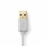 Nedis USB Cable | USB 2.0 | USB-A Male | USB-C™ Male | 15 W | 480 Mbps | Gold Plated | 2.00 m | Round | Braided / Nylon | Aluminium | Cover Window Box Nedis USB Cable | USB 2.0 | USB-A Male | USB-C™ Male | 15 W | 480 Mbps | Gold Plated | 2.00 m | Round | Braided / Nylon | Aluminium | Cover Window Box