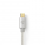 Nedis USB Cable | USB 2.0 | USB-C™ Male | USB Micro-B Male | 10 W | 480 Mbps | Gold Plated | 2.00 m | Round | Braided / Nylon | Aluminium | Cover Window Box