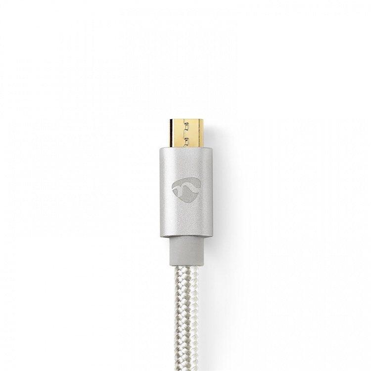 Nedis USB Cable | USB 2.0 | USB-C™ Male | USB Micro-B Male | 10 W | 480 Mbps | Gold Plated | 3.00 m | Round | Braided / Nylon | Aluminium | Cover Window Box