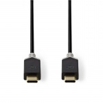 Nedis USB Cable | USB 3.2 Gen 2 | USB-C™ Male | USB-C™ Male | 100 W | 10 Gbps | Gold Plated | 1.00 m | Round | PVC | Anthracite | Window Box Nedis USB Cable | USB 3.2 Gen 2 | USB-C™ Male | USB-C™ Male | 100 W | 10 Gbps | Gold Plated | 1.00 m | Round | PVC | Anthracite | Window Box