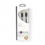 Nedis USB Cable | USB 3.2 Gen 2 | USB-C™ Male | USB-C™ Male | 100 W | 10 Gbps | Gold Plated | 1.00 m | Round | PVC | Anthracite | Window Box Nedis USB Cable | USB 3.2 Gen 2 | USB-C™ Male | USB-C™ Male | 100 W | 10 Gbps | Gold Plated | 1.00 m | Round | PVC | Anthracite | Window Box