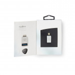 Nedis USB Adapter | USB 3.2 Gen 1 | USB-C™ Male | USB-A Female | 5 Gbps | Nickel Plated | Silver | Cover Window Box