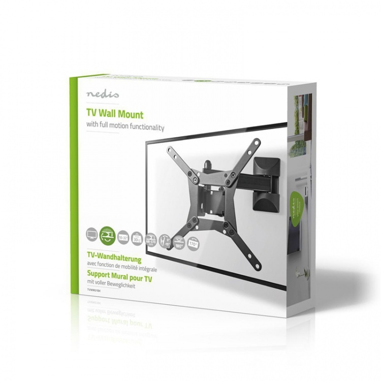 Nedis Full Motion TV Wall Mount | 10 - 32 