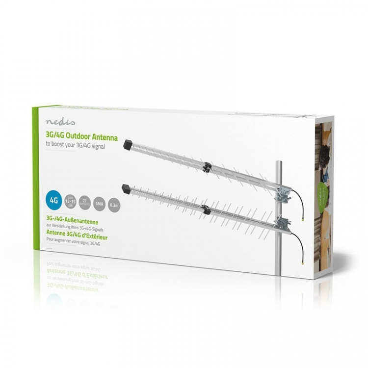 Nedis 4G / 5G Antenna | 5G | Outdoor | 698 - 3800 MHz | Gain: 15 dB | 0.30 m | Silver Nedis 4G / 5G Antenna | 5G | Outdoor | 698 - 3800 MHz | Gain: 15 dB | 0.30 m | Silver