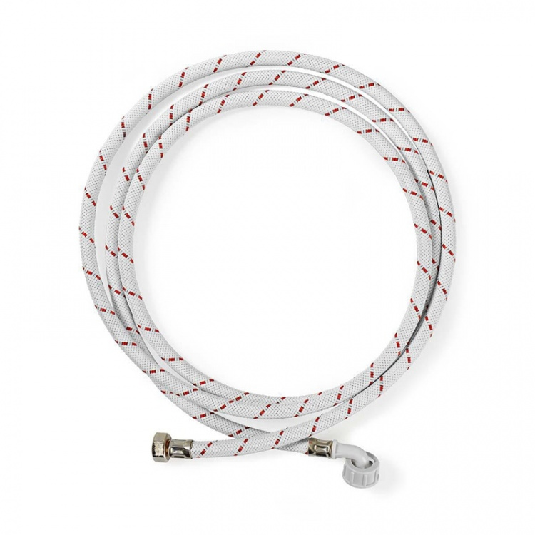 Nedis Nylon Inlet Hose | 1/2\'\' | 3/4\'\' | 10 Bar | 90 °C | 3.00 m | Application: Dish / Washing Machine | Nylon | Red / White