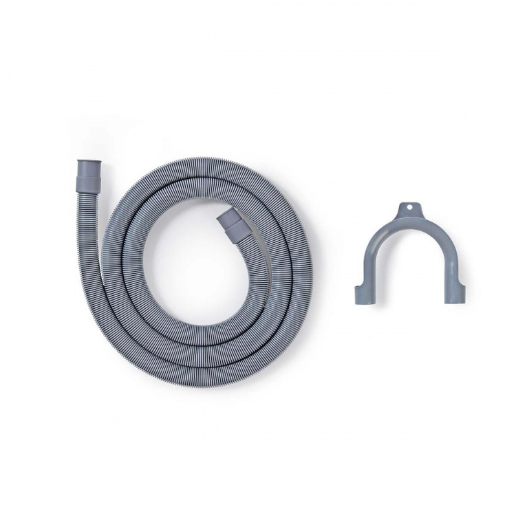 Nedis Outlet Hose | 21 mm | 19 mm | 1.5 Bar | 90 °C | 1.00 m | Application: Dish / Washing Machine | Grey