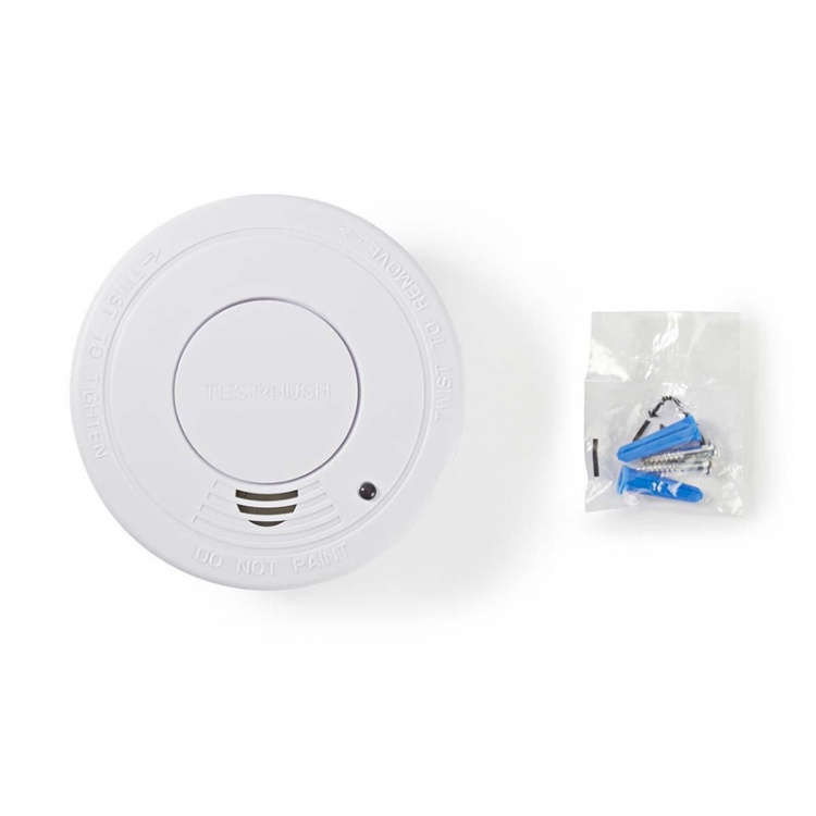 Nedis Smoke Alarm | Battery Powered | Battery life up to: 1 year | EN 14604 | With pause button | With test button | 85 dB | ABS | White