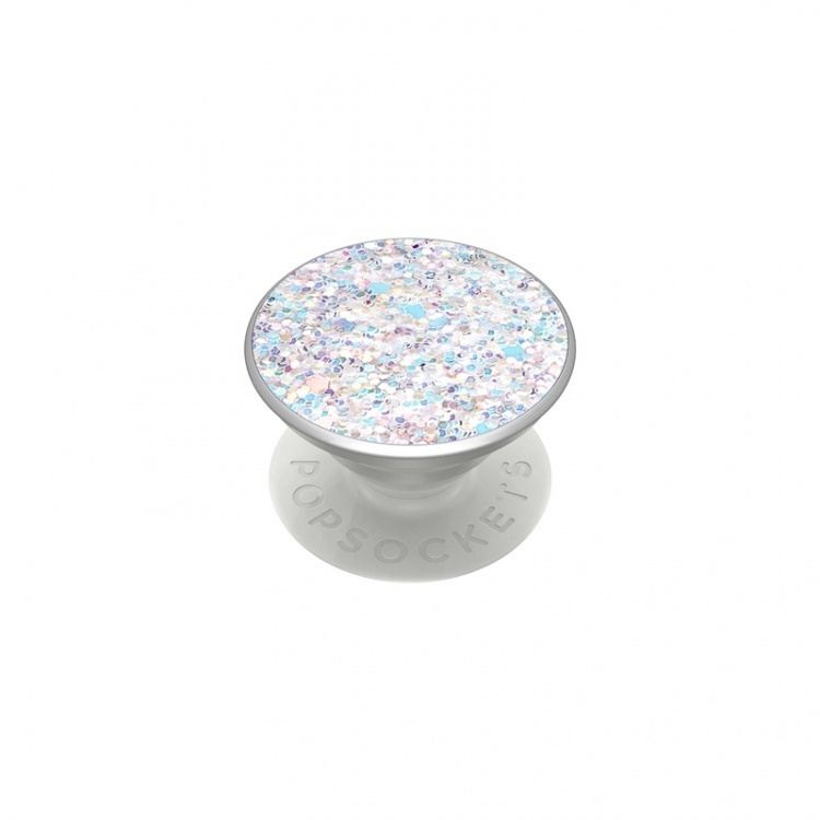 PopSockets Sparkle Snow White Removable Grip with Standfunction Premium
