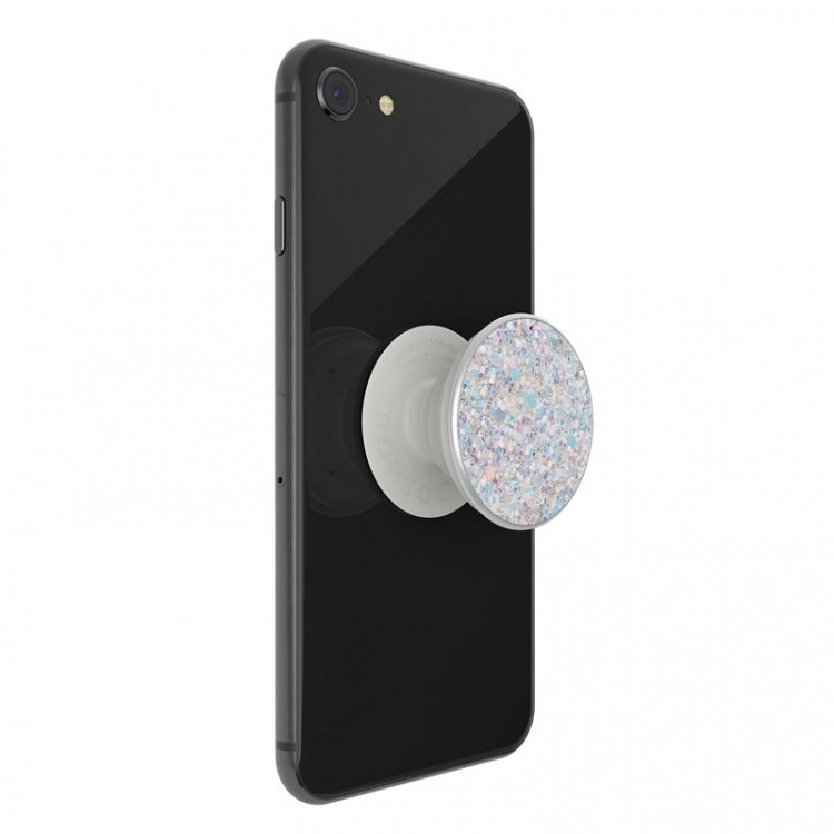 PopSockets Sparkle Snow White Removable Grip with Standfunction Premium