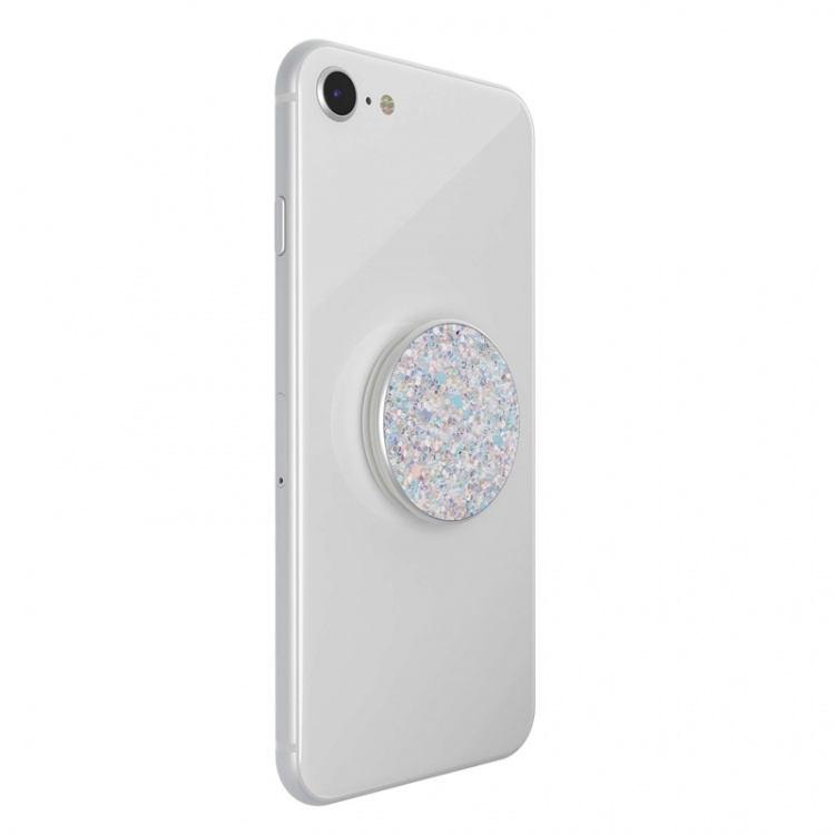 PopSockets Sparkle Snow White Removable Grip with Standfunction Premium