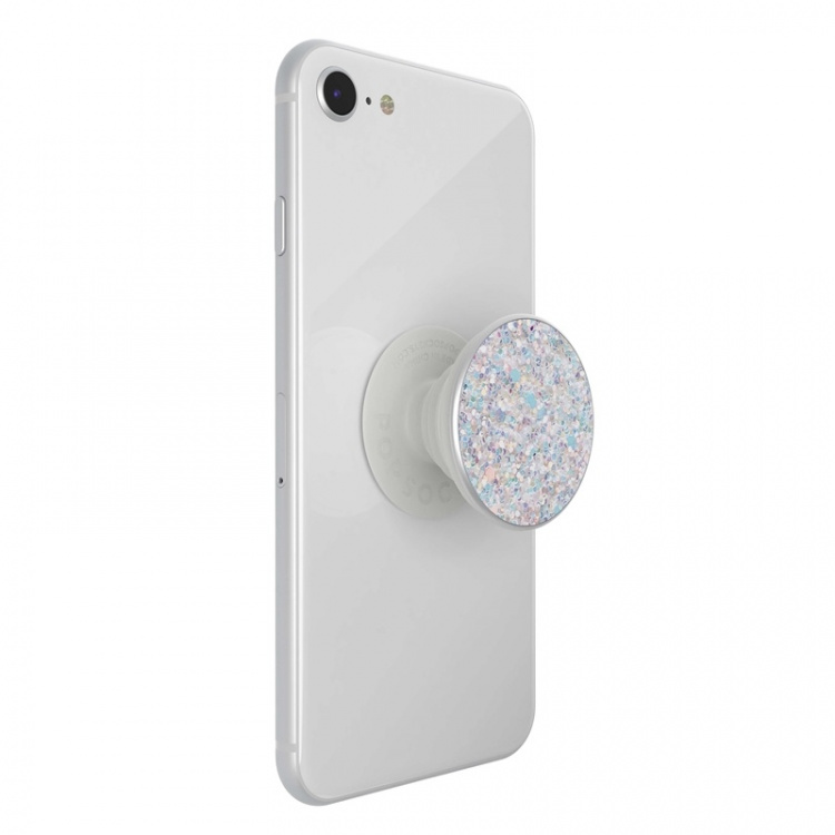 PopSockets Sparkle Snow White Removable Grip with Standfunction Premium