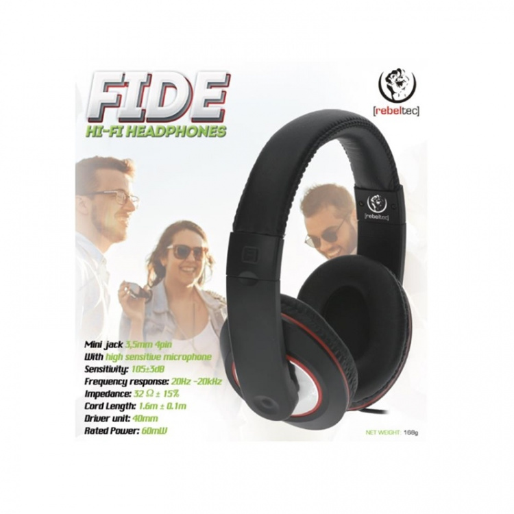 Rebeltec Fide Headphones, Black Rebeltec Fide Headphones, Black