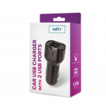 Setty Car charger 2 x USB socket 1.4A, Black