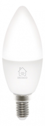 DELTACO SMART HOME LED light, E14, WiFI, 5W, 2700K-6500K, dimmable, wh